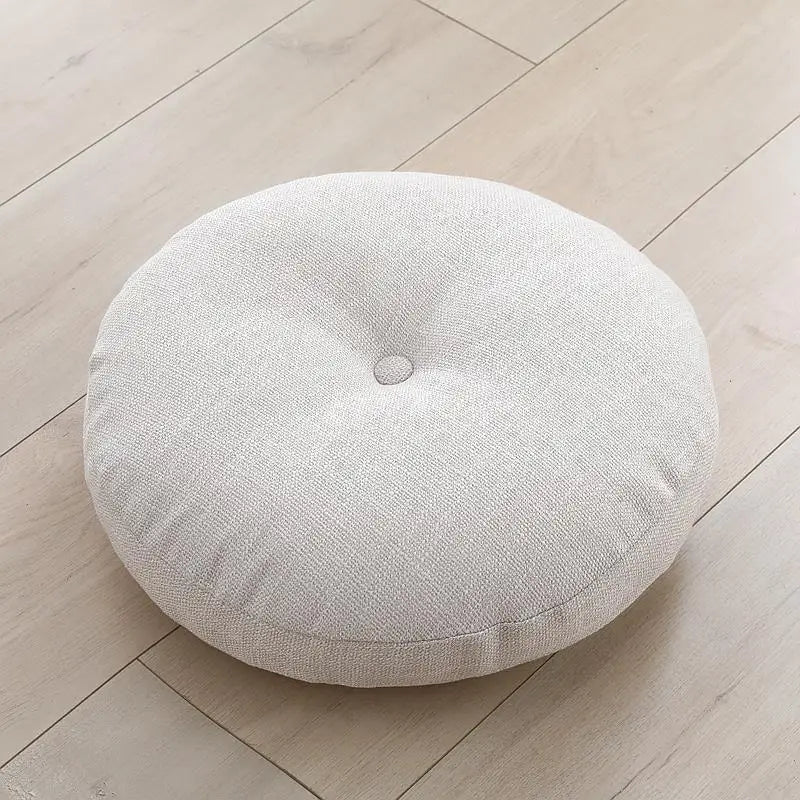 Coussin de Méditation Zafu en Lin Naturel — Posture & Confort
