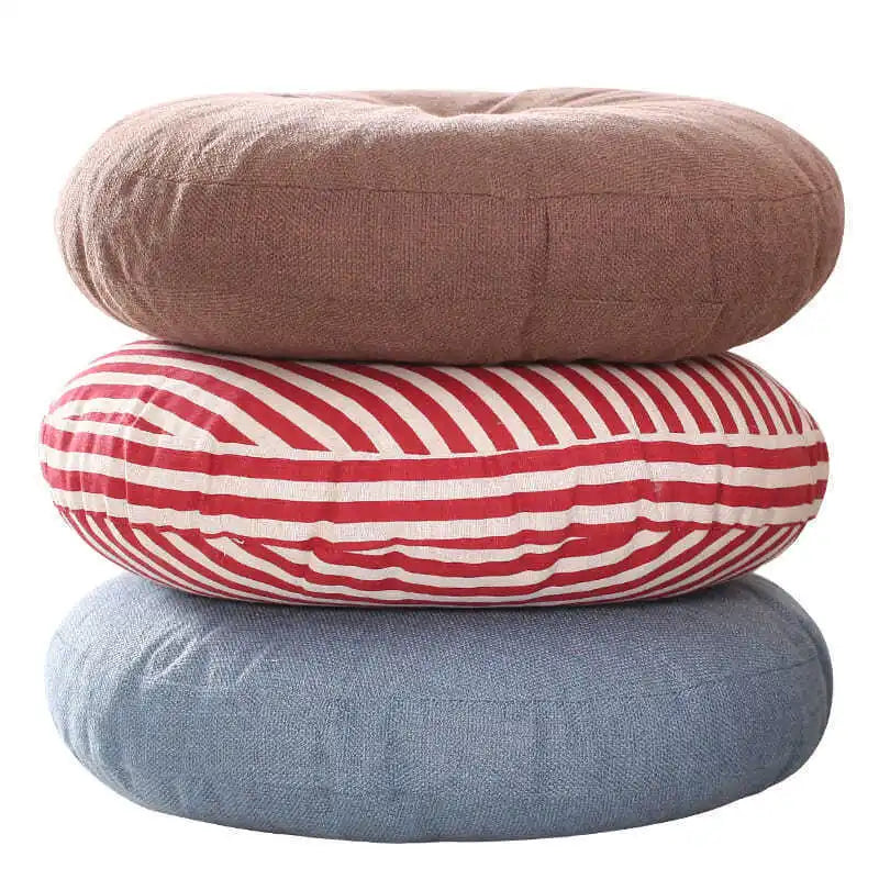 Coussin de Méditation Zafu en Lin Naturel — Posture & Confort