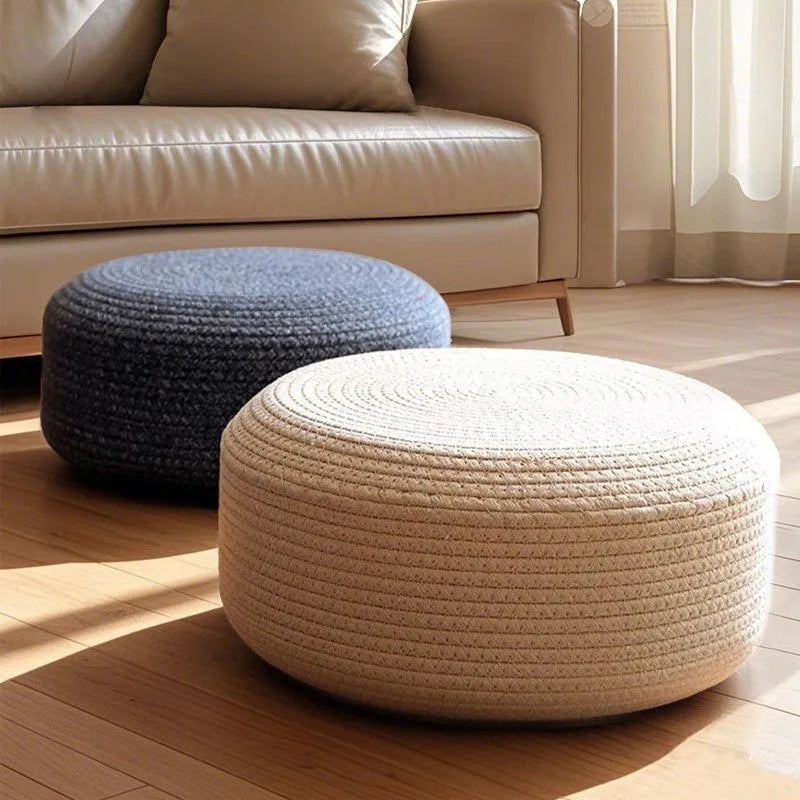 Coussin de Méditation Zafu Tressé — Pouf Déco Style Japonais
