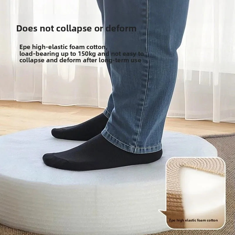 Coussin de Méditation Zafu Tressé — Pouf Déco Style Japonais