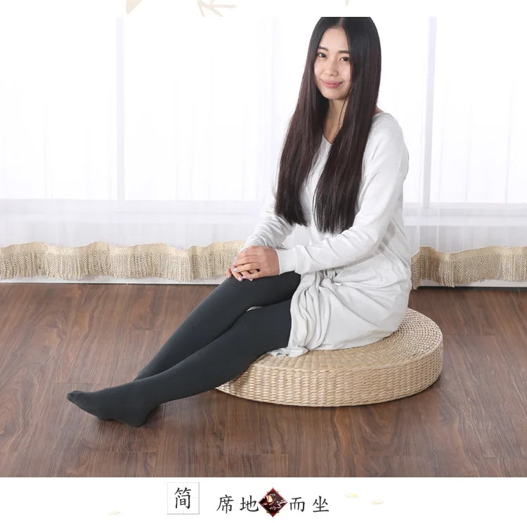 Coussin de Méditation Zafu en Jonc Tressé — Naturel & Respirant