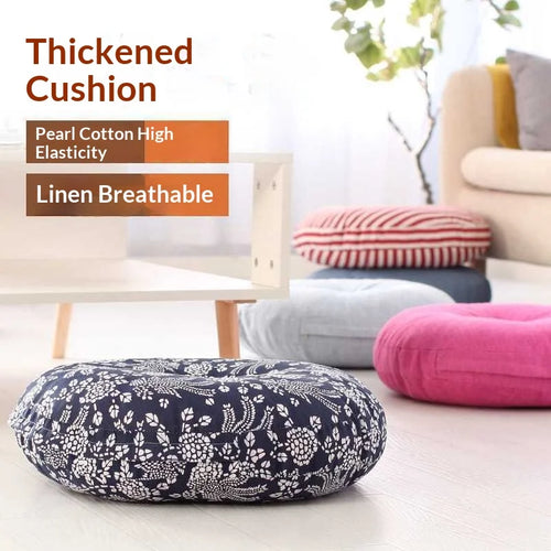 Coussin de Méditation Zafu en Lin Naturel — Posture & Confort